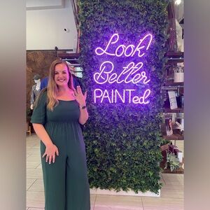 Pink Lily Deep Green Puff Sleeve Jumpsuit